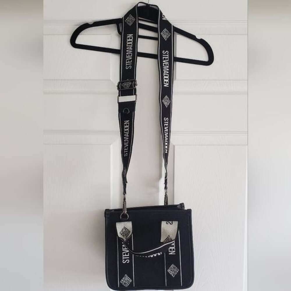 Like New Steve Madden Bwebber Black Denim Crossbody Tote